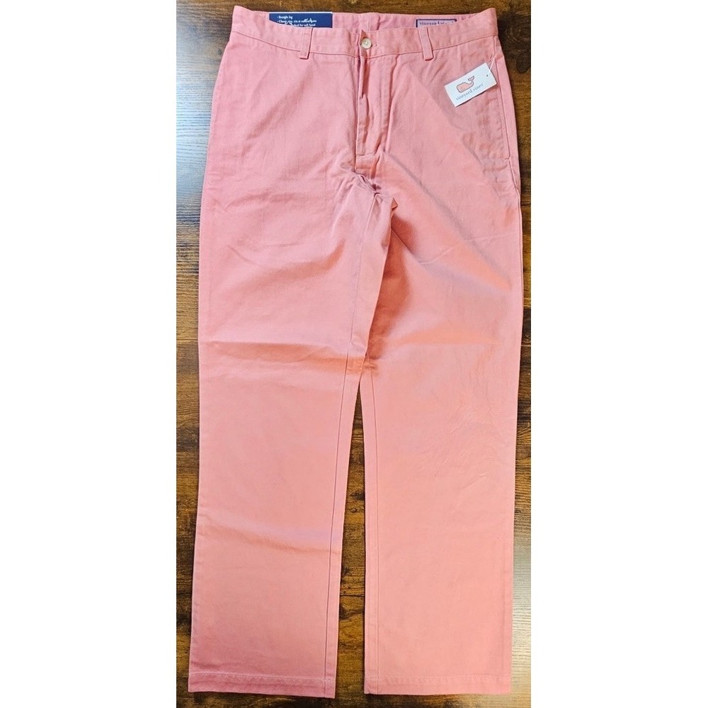 Vineyard Vines Twill Club Pants Mens Size 32x32 Rhubarb Casual Flat Front NWT